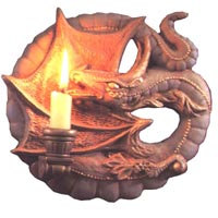 Dragon Roundelle - Left Facing w/Candle Holder
