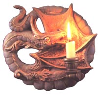 Dragon Roundelle - Right Facing w/Candle Holder